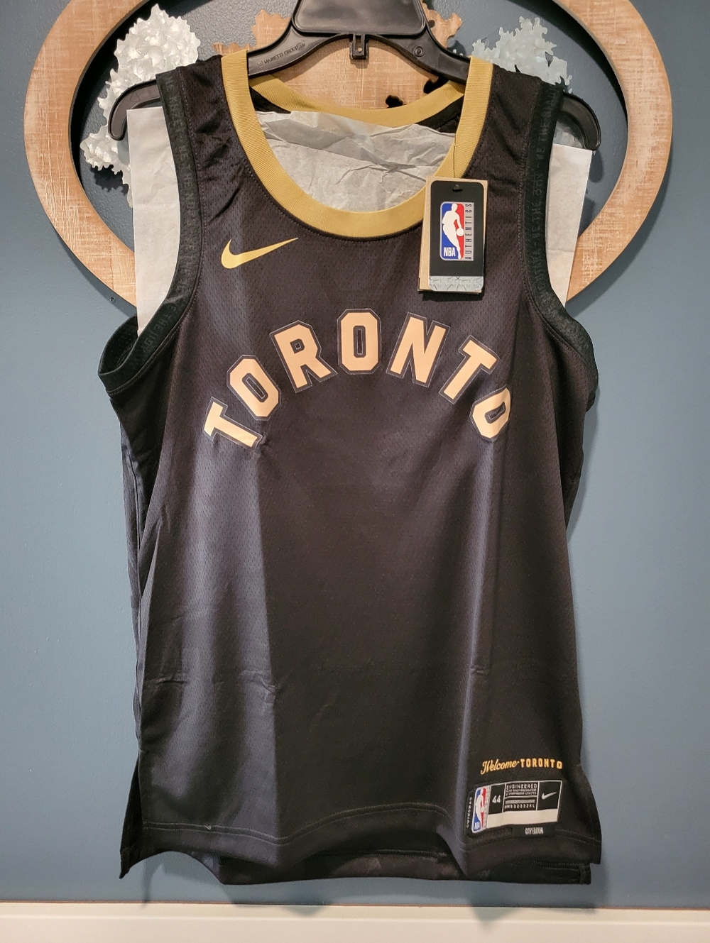 Nike Toronto Raptors Black and Gold Swingman Jersey. New. Authentic With Tags.